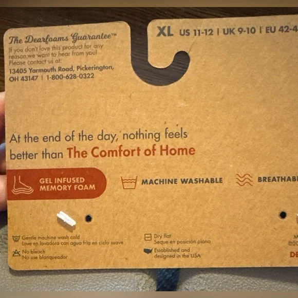 New with tags, women’s Dearfoams slippers, size XL (11-12), color is slate - Picture 11 of 14